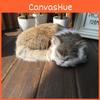 Cat Realistic Sleeping Plush Fake Fur Animal Toy Home Decor Props Photography