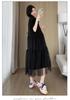 2026 Korean Style Summer Mesh Patchwork Maternity Dress
