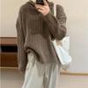 Hooded Twist Knitted Sweater Top Women's Clothing Autumn and Winter New Casual Versatile Loose Pullover Sweater Women