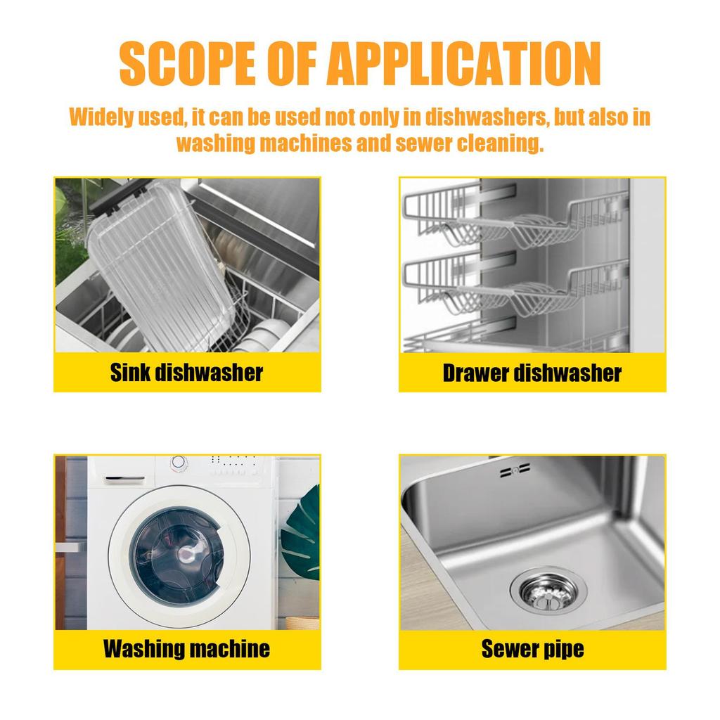 JOKEHOE Dishwasher Cleaner Strong Oil Stain Dirt Grease Removal Deeply Clean