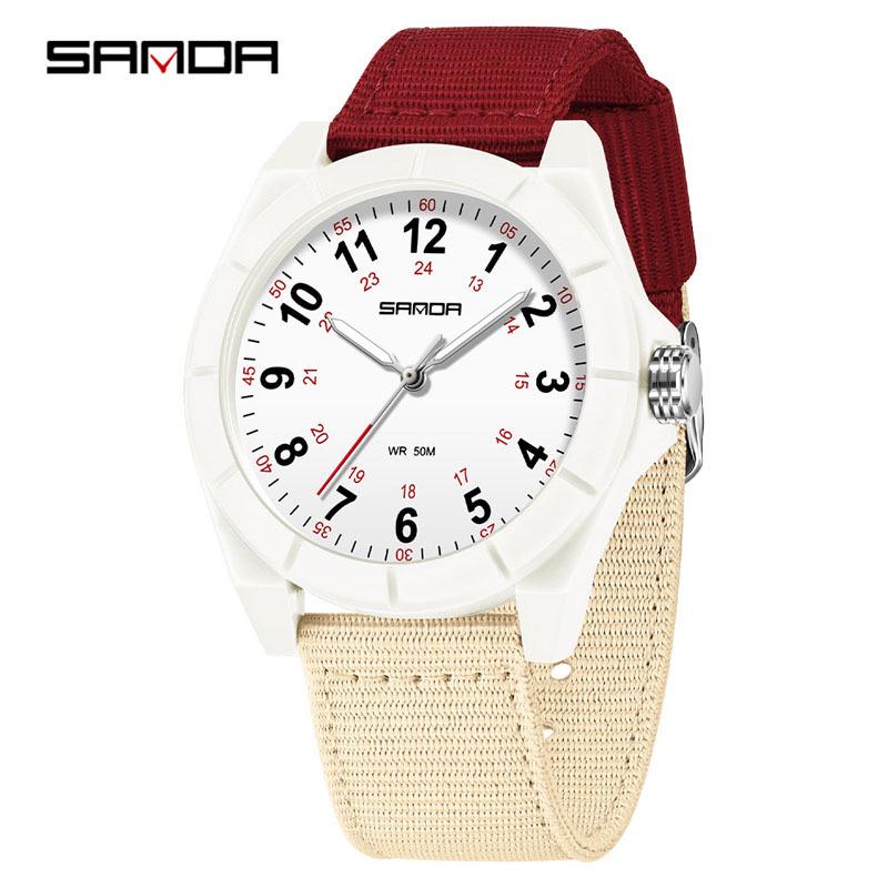 SANDA Unisex Luminous Korean Style Nurse Watch: Lightweight, Thin, Waterproof, Large Dial Quartz Watch for Teens