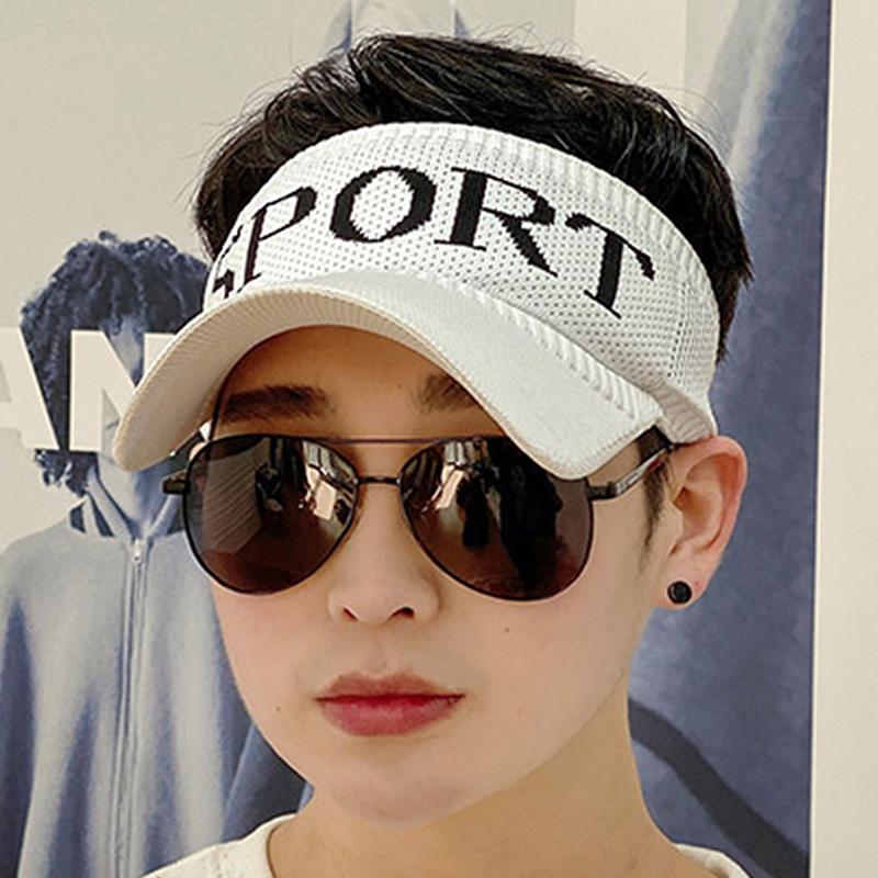 Summer Empty Top Sport Cap Brim Uv Protection Knitted Hat Breathable Sun Outdoor Hat Korean Fashion Sunshade