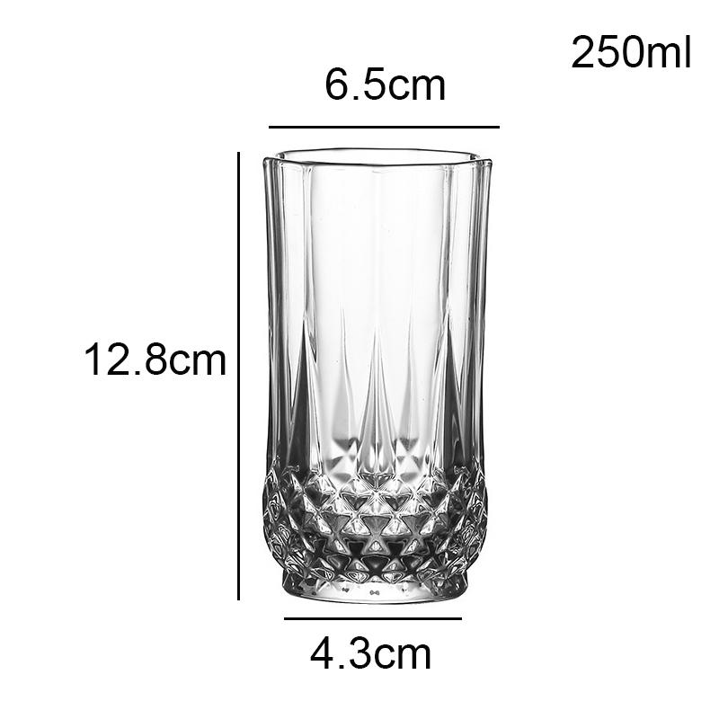 Drinkware Wine Glasses Aesthetic Cups Diamond Sculpture Tumblers Juice Glass Transparent Coffee and Tea Tableware Elegant Glass