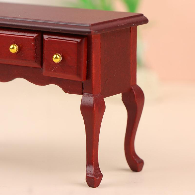 1:12 Puppenhaus Holzschreibtisch Schreibstudientisch Schminktisch Möbel Modell Spielzeug