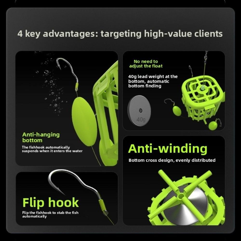 Four Strong Hooks Fishing Hooks Carbon Steel Sea Box Hook Carp Square Square Tackle Carp Fishing