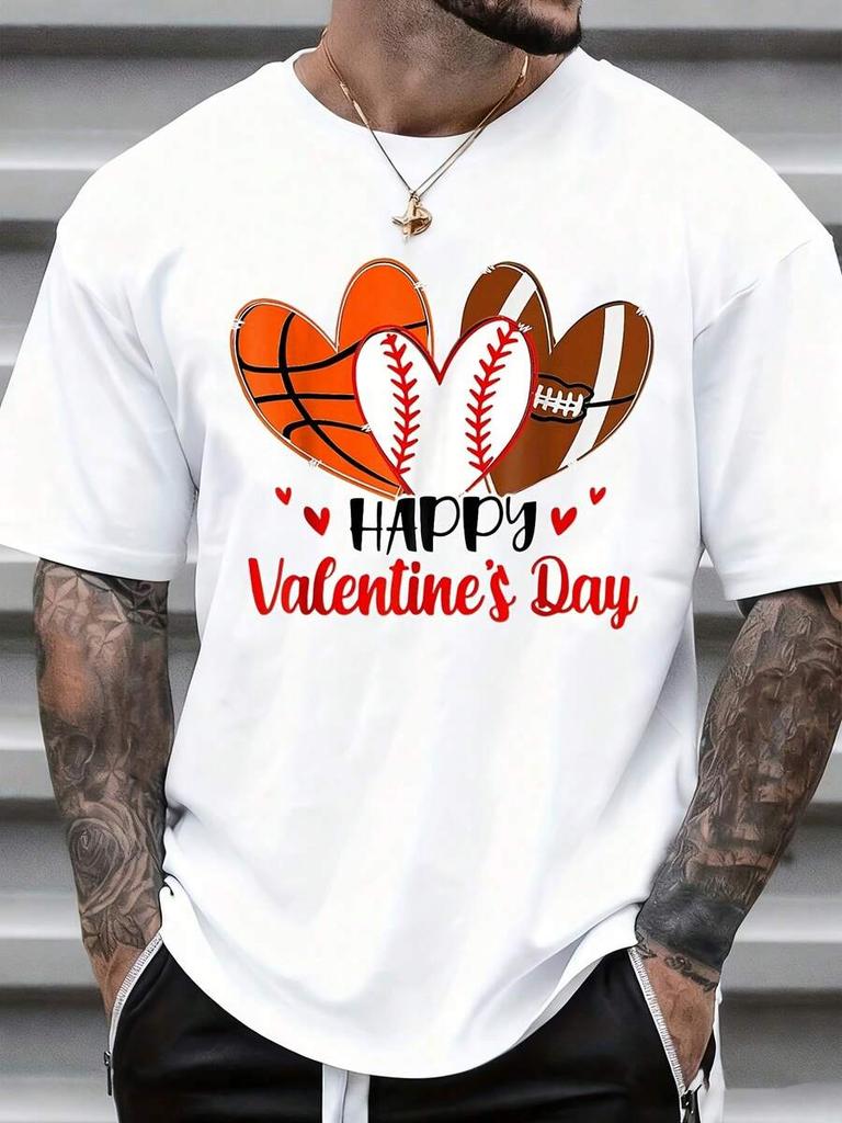 Happy Valentines Day Sports Heart Basketball Baseball Football T Shirt For Unisex