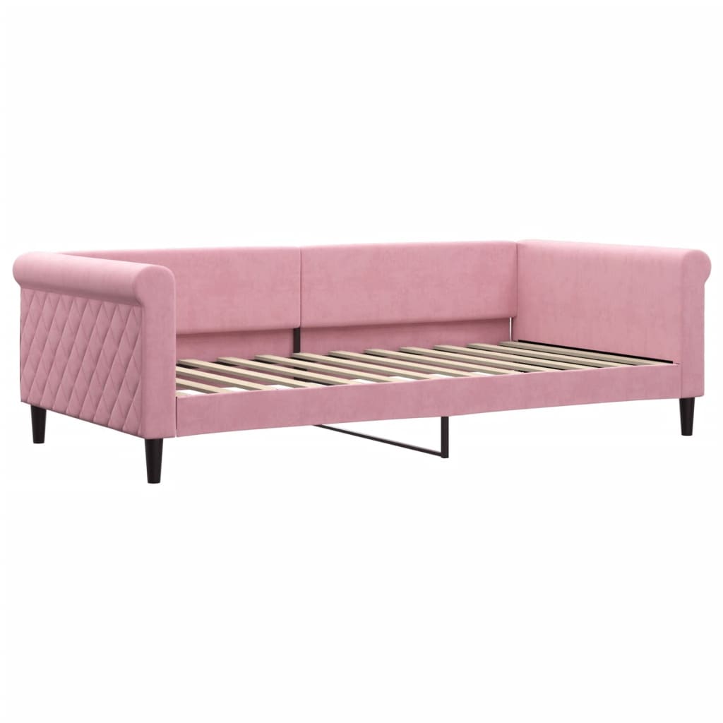 Daybed Pull out Pink 100x200 cm Velvet