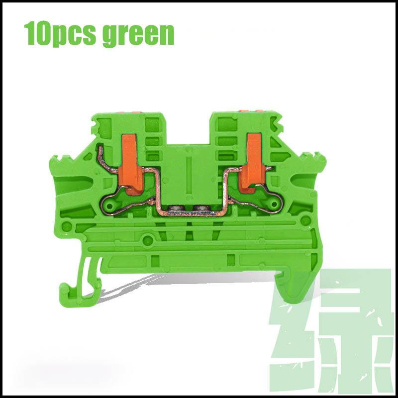 10Pcs DIN Rail Terminal Block PTV-2.5 Push-In Terminal Connector Spring Side-Entry 2.5mm² Cable Wiring Conductor PTV2.5