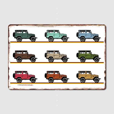 Retro Land Cruiser Fj40 Metallschild Kino Garagendesign Wanddeko Party Blechschild Poster Heimdekoration