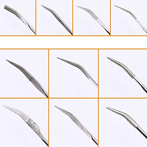 Wolfride Diamond File, 3mm Diameter x 140mm Length, Set of 10, for Plastic Models, Metal Models, Woodworking, Kintsugi, Rust Removal, Polishing, and S