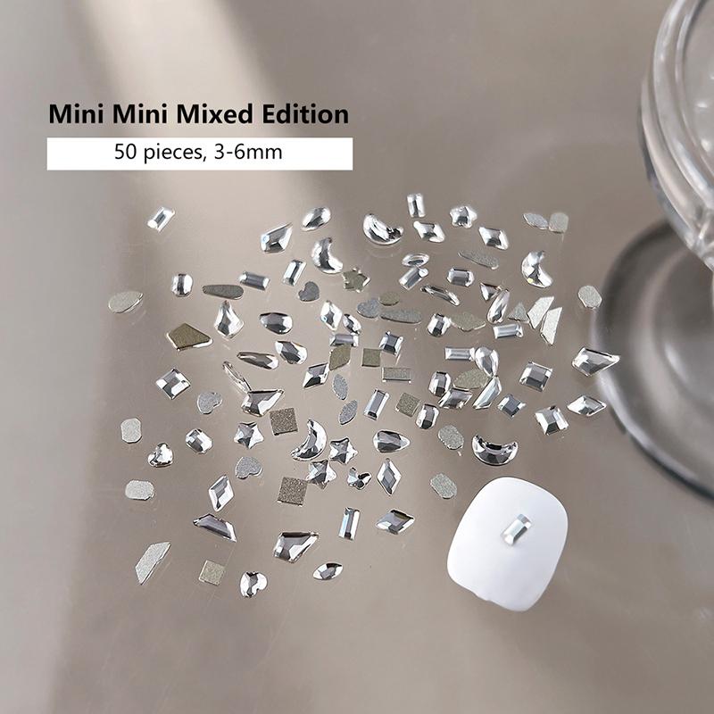 

50 шт. плоскодонных белых кристаллов особой формы со стразами 3D маникюр украшения для ногтей подвески ювелирные изделия стеклянный камень A2
