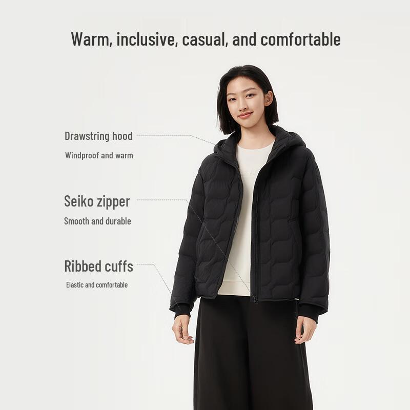 Tamboer Women's Lightweight Petite Hooded Down Jacket 330216Z