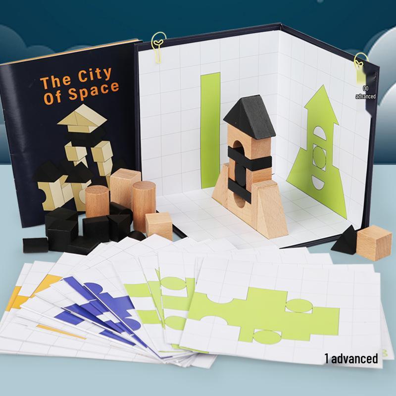3D Space City Building Blocks Set: Geometric Shapes for Teaching Spatial Thinking