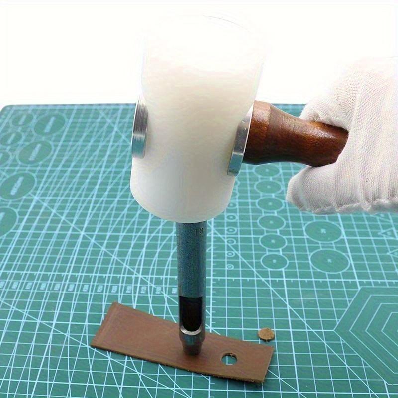 1/2Pcs Professional Leathercraft Hammers Nylon Mallets with Wooden Handles for Punching Printing DIY Projects Working Tools