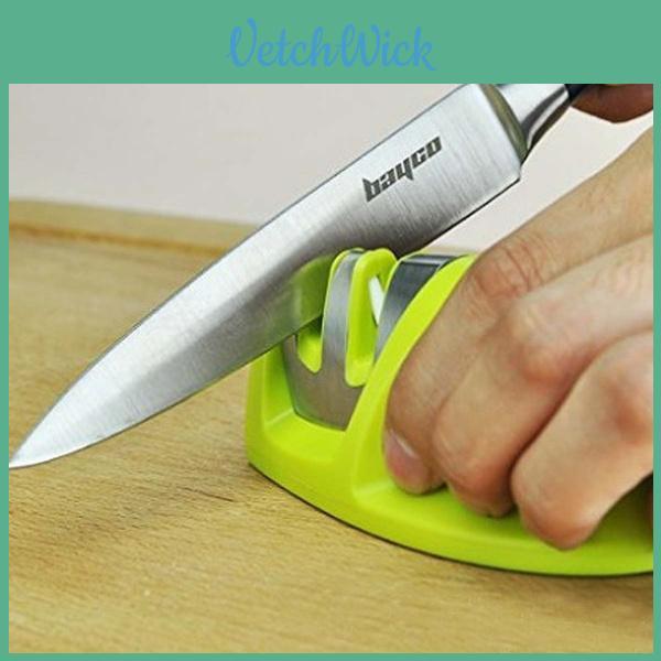 Grinder Knife Scissors Stone Steel Mini 2 Stage Double Groove Rod Sharpener Grindstone