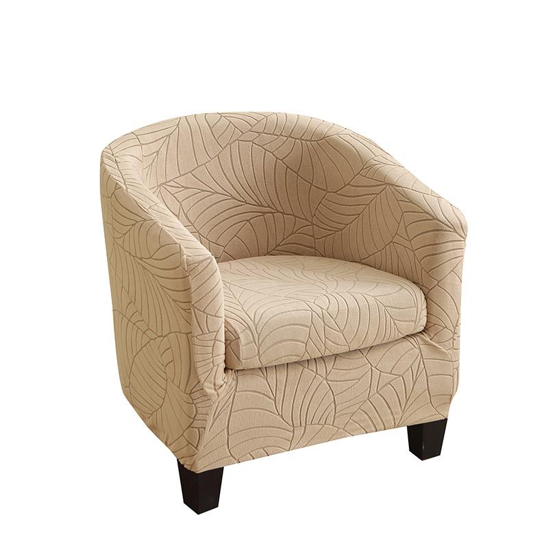 Leaves Club Sofa Cover Solid Color Tub Chair Case Stretch Armchair Slipcovers All-Inclusive Single Couch Cushion Home
