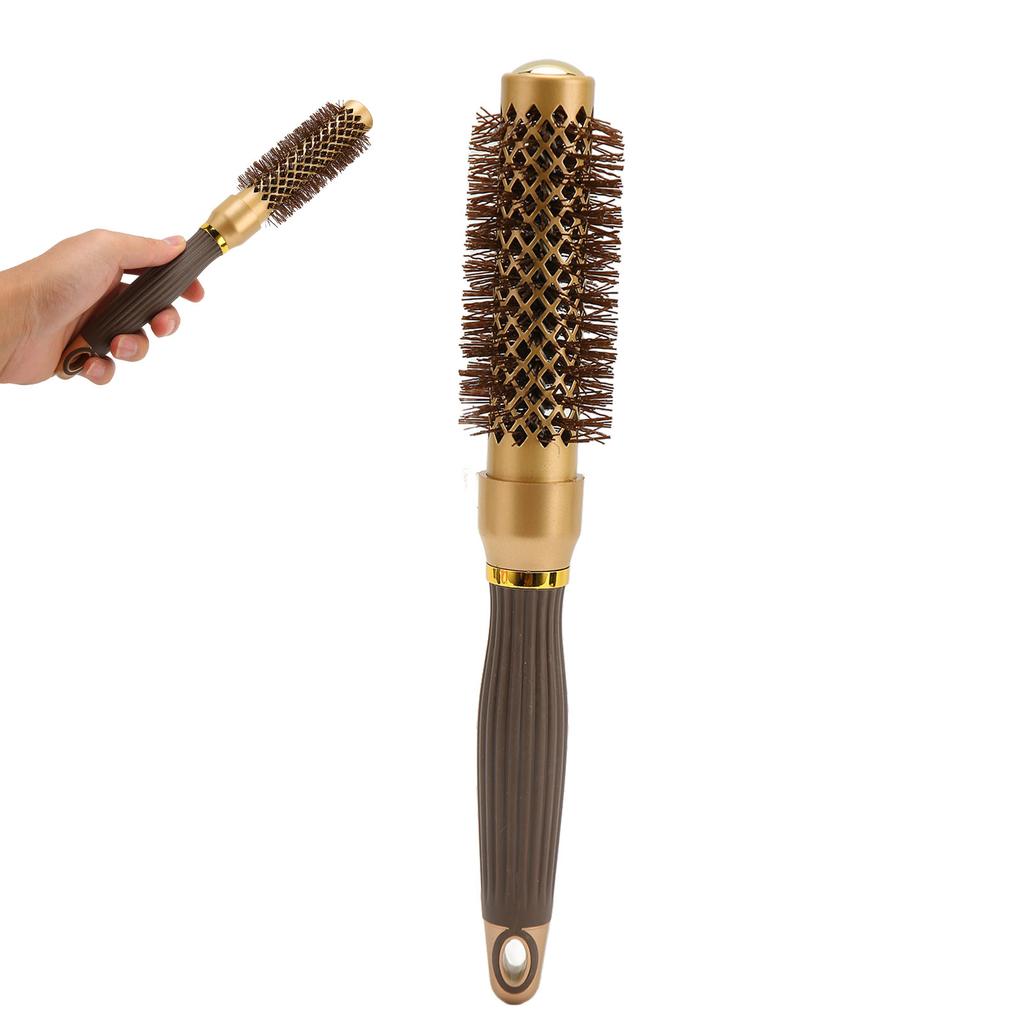 Runde Haarbürste Schnelltrocknend Verhindert Statik Negativ-Ionen Runde Föhnbürste mit Aluminiumgriff für Salon und Zuhause