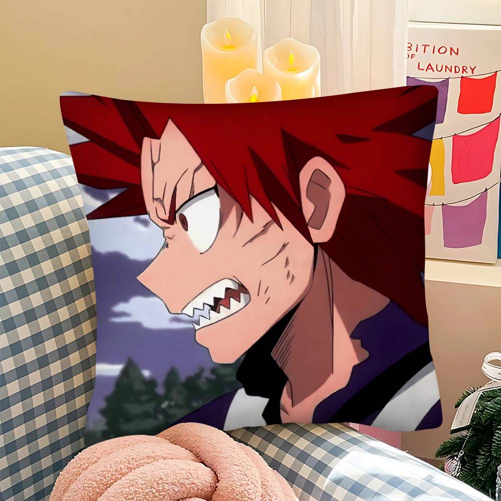 pc Cartoon Character Eijiro Kirishima Pillow Case Fashion Square Pillowcase Bedroom Sofa Room Ins Decoration Leisure