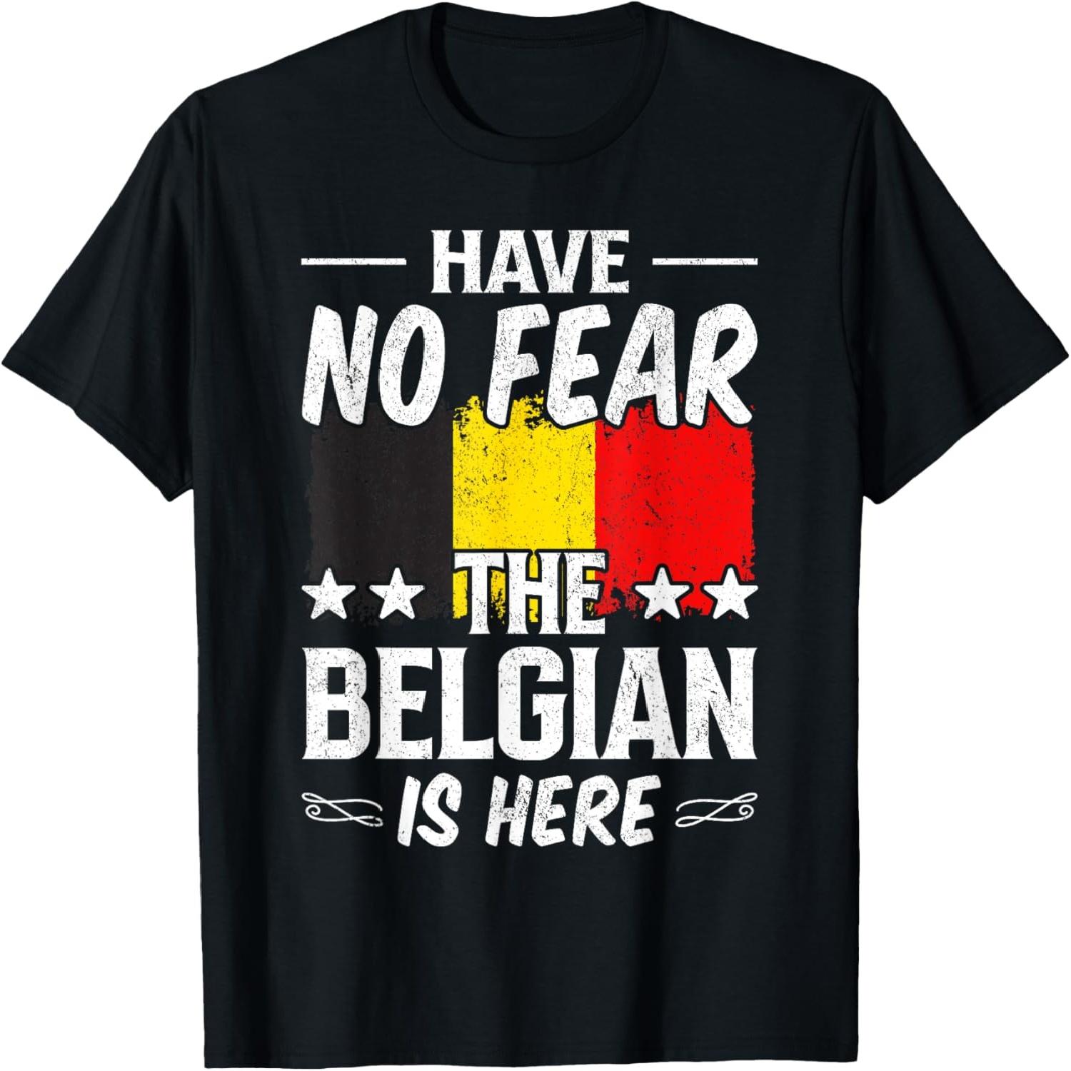 Have No-Fear The Belgian Is Here World-Traveler Football Fan T-Shirt S разноцветный
