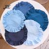 Decoratieve Matjes voor Kaptafel 15 Inch Boho Stof Placemat, Rustiek Boerderij Rond Ruche Tafelkleed, Matjes Huisdecoratie Wasbaar Golvend