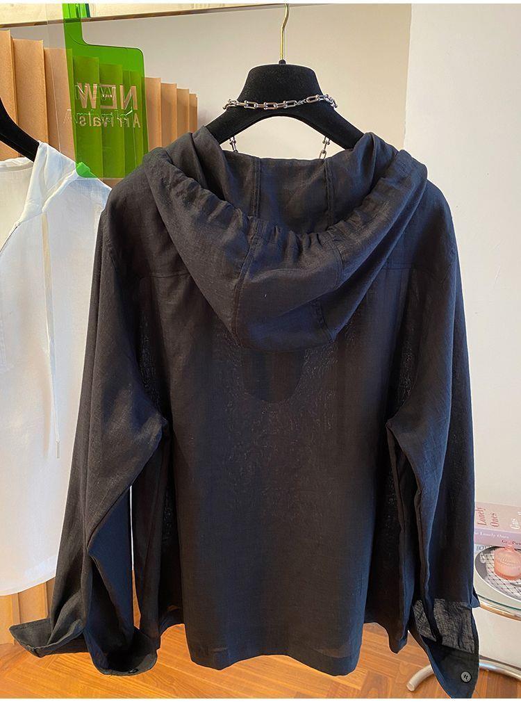 New Season Plus Size Korean Style Chic Half-Zip Hooded Sweatshirt, 300 Jin Loose Slimming Women's Top
