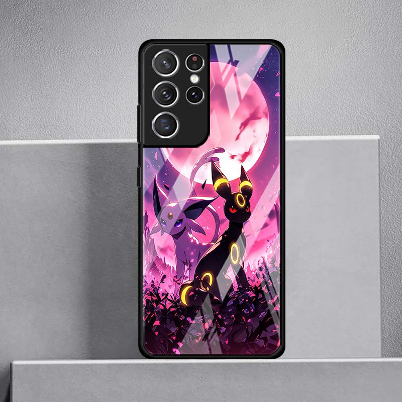 Luxury Phone Cover Glass Case for Samsung Galaxy S26 S25 Ultra S21 S22 S24 S20 FE S25+ S24+ S23+ S23 Plus Hot Anime Pokemon