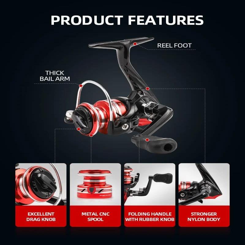 New Mini Spinning Reel 500/800 Series Metal Head High Strength Body Suitable for Ocean  Beach Bait Multifunctional Fishing Tackle