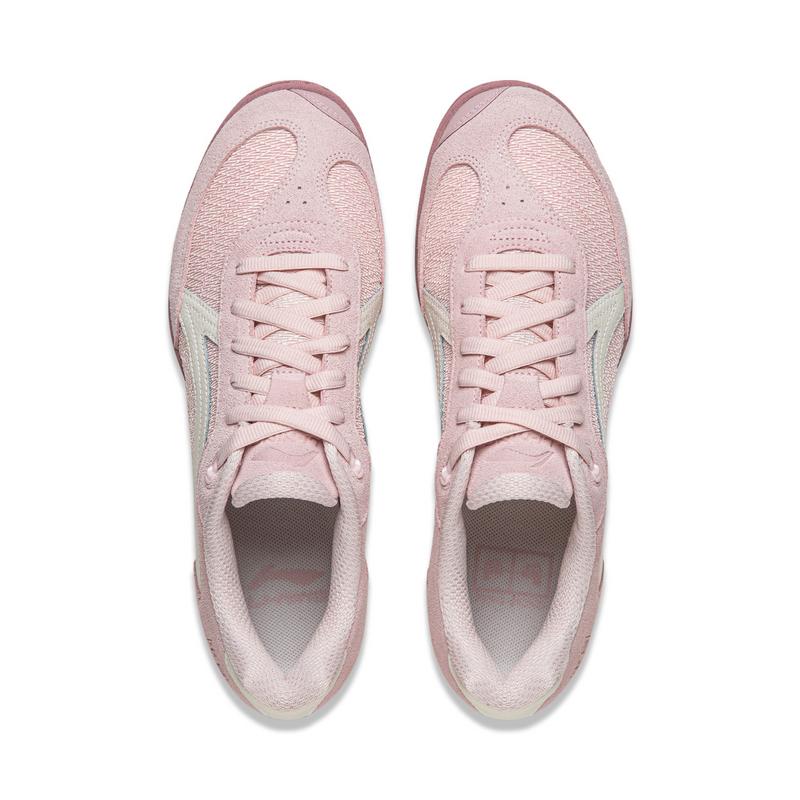 Li Ning Ping Pong Series Trendy Sports Comfortable Wear Resistant Breathable Functional Table Tennis Shoes Unisex Shoes Light-Pink Cream AZGV303-2