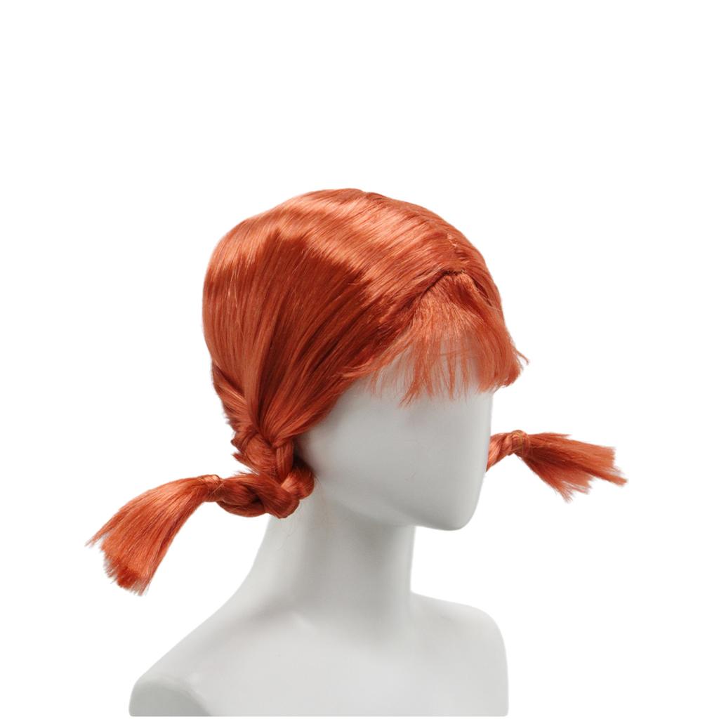 Orange neat bangs anti-warped braid synthetic wig | wig suitable for anime elf role-playing