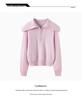 Women's Fashionable Cashmere Knit Sweater: Solid Color, Zip Collar, Loose Fit, Slimming, Comfy & Thick