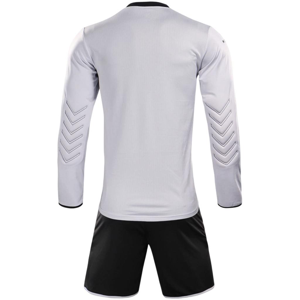 Kelme Men's Goalkeeper Jersey Set, Long Sleeve, Soccer Goalkeeper Training Wear, Light Gray, Size 2XL