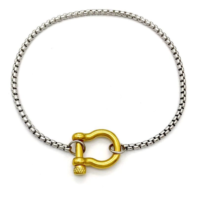ZAKOL Personalized 18K Gold Plated Stainless Steel Rope Chain Horseshoe Necklace for Women Fashion Choker Party Zircon