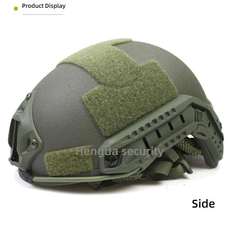 Casco Tattico FAST in Fibra di Vetro, Leggero 1.5kg, Imbracatura Interna Wendy, Guide Laterali Aggiornate, Regolabile 57-61cm per Softair CS Caccia