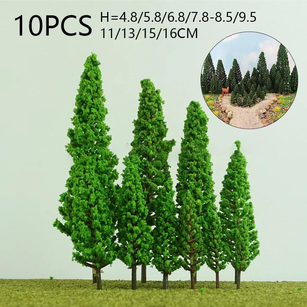 

10pcs Pine Trees Model Green For Scale Railway Layout Miniature Sandtable Model Scenery DIY For Home Building Decoration China Mainland