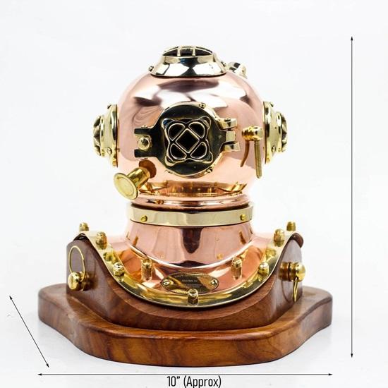 15.24 Cm Copper Diving Helmet US Navy Diving Helmet Mark V Morse Scuba Helmet