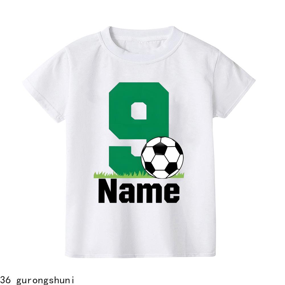 

Personalize Name Free Football Birthday Number 1-9 Print Kid T-shirt Child Tshirt Short Sleeve Fashion Tee Top Summer Clothes 150