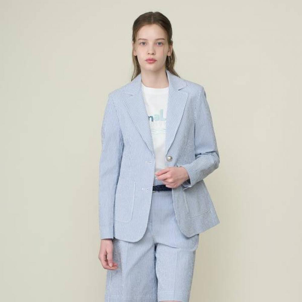

Bcbg Stripe Two Button Single Jacket B6m3j110 Blue (53)/77