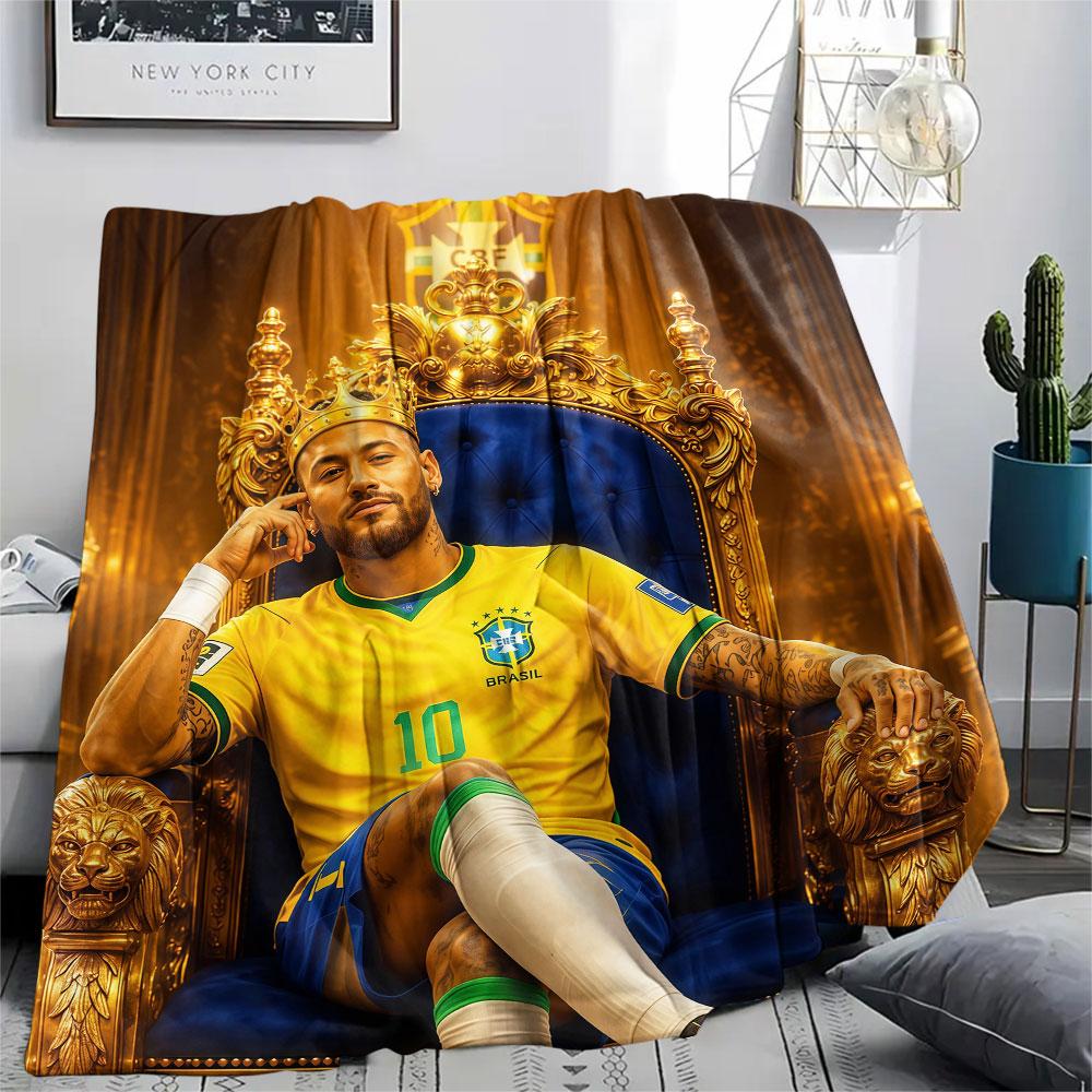 1PC Neymar Patterned Flannel Blanket Suitable For All Seasons for Home Decor Warmth and Comfort Gifts Holiday Present