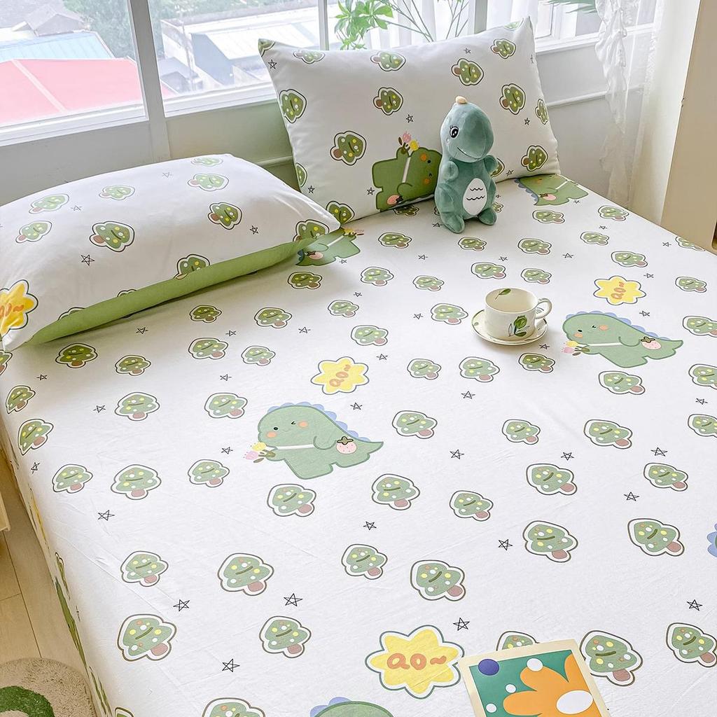 Pure Cotton Three-Piece Bed Sheet Set - Coarse Cloth, Fitted, Suitable for Dorms and Babies
