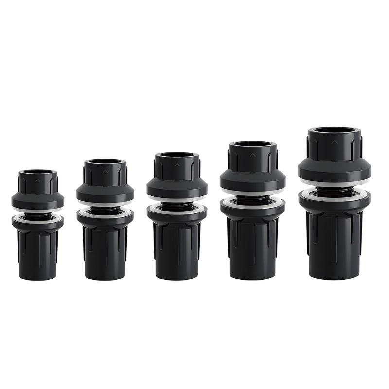 Aquarium Drain Line Connector Set for Pet Habitat Care, Screw-Lock Pipework Body with Seal Washers for Filter Line Work