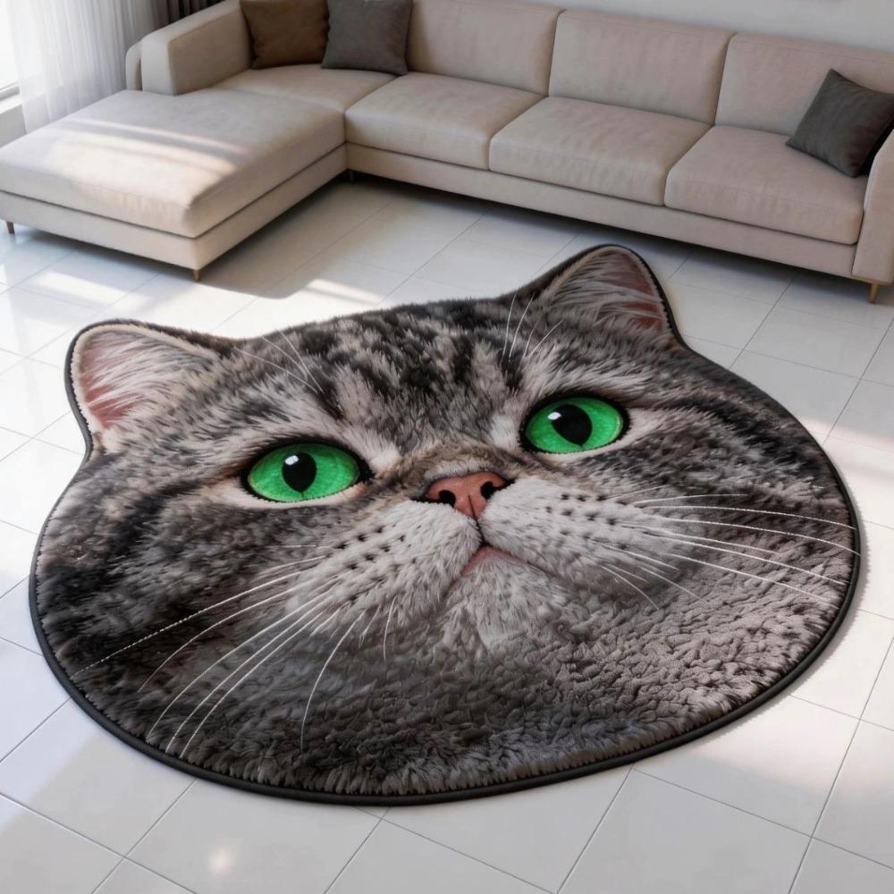 Anti-fouling Cat-Shaped Area Rug Non-Slip Cartoon Carpet Cute Home Decor Carpet  Living Rooms