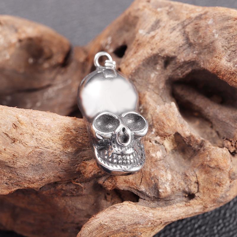 European and American Skull Personalized Necklace Punk Hip Hop Stainless Steel Necklace Retro Metal Style Mens Jewelry