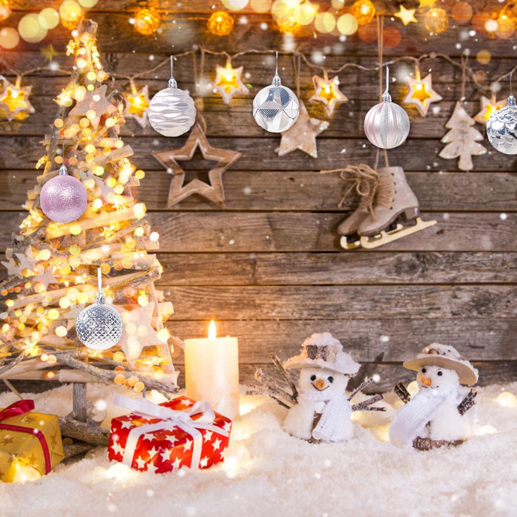 12 Stykker Plast Juletre Hengekule Avtakbar 12 Mønstre Ornament Kontor Kjøpesenter Festival Feriedekorasjon