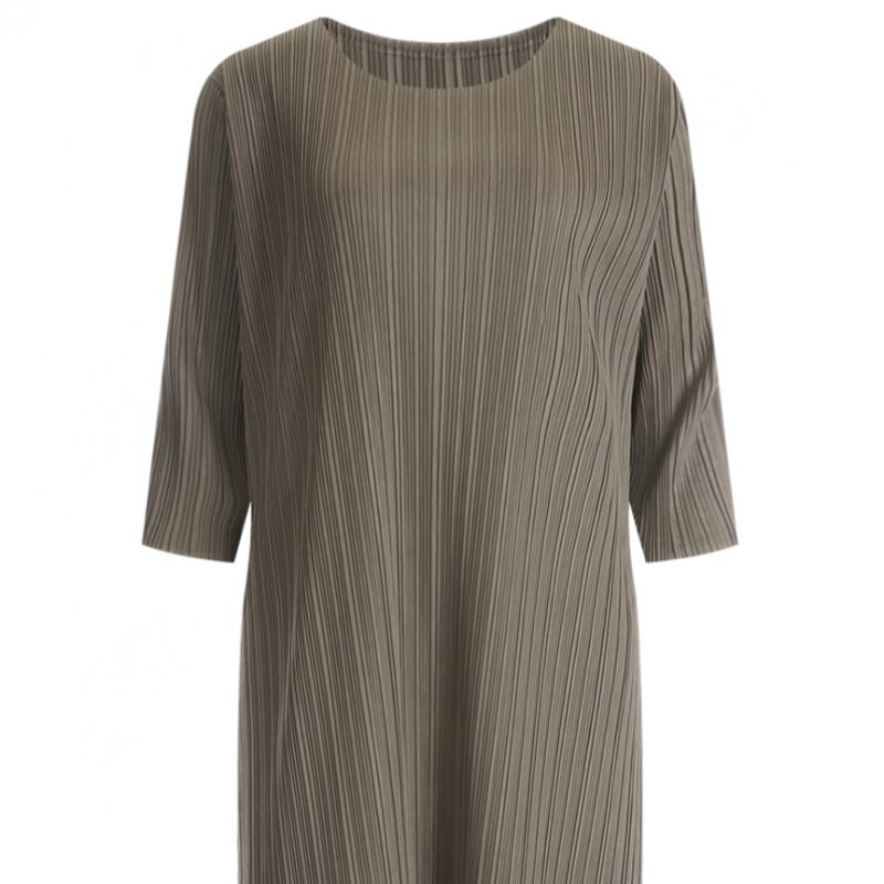 Shop Women Round A Line 7 Point pleAted Long Dress chArcoAl Ble Wdr 1745