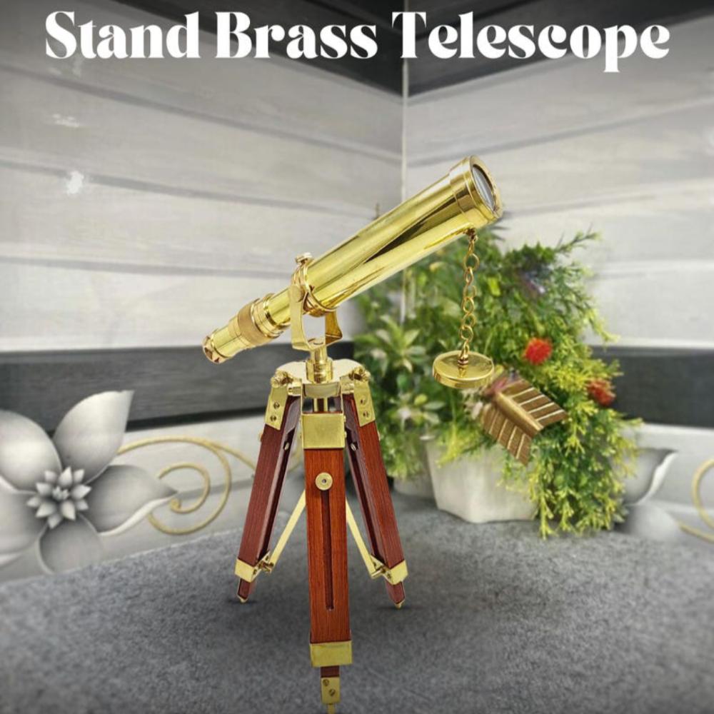 Винтажный ручной телескоп из латуни и кожи 30 см с кожаным футляром – пиратская подзорная труба, функциональный подарок моряку, подарок для папы