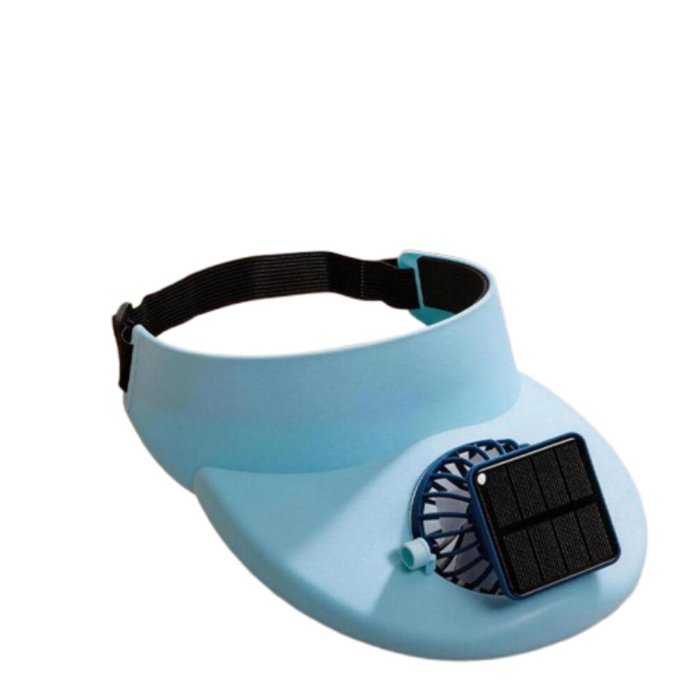 

Strong Wind Solar Fan Cap Breathable Fisherman Hat Portable Summer Fan Sunhat Adult Summer синий