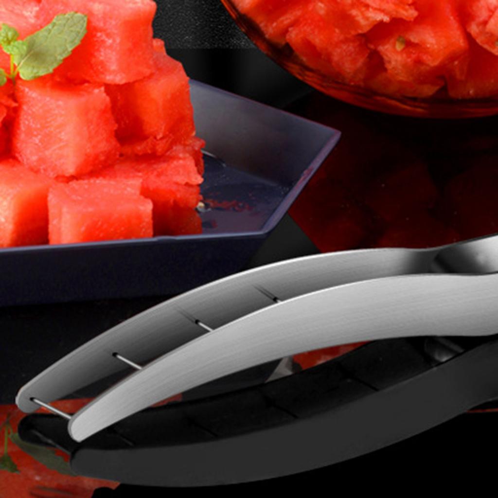 Wassermelonenwürfelschneider Mehrzweck Scharf Ergonomischer Griff 304 Edelstahl Melonenwürfelschneider Schneidwerkzeug für Küche
