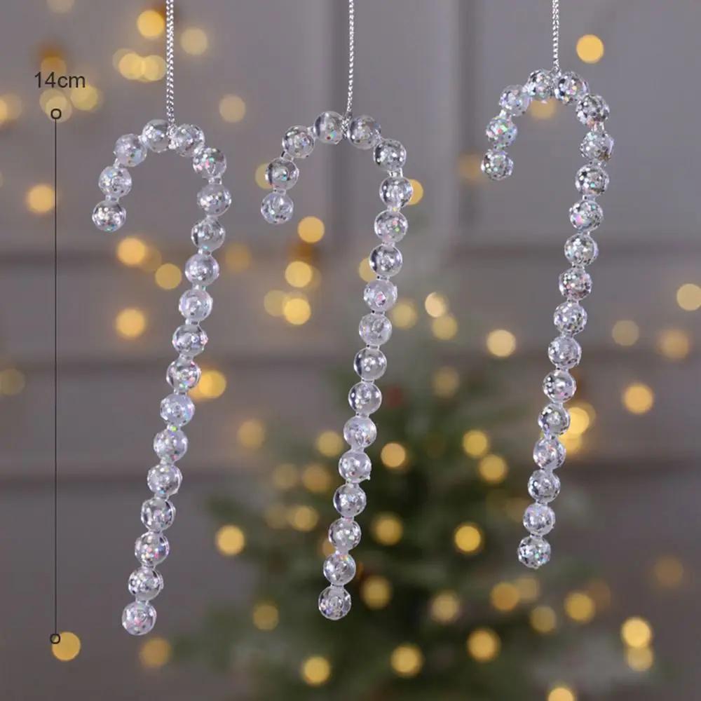 2PCS Acrylic Christmas Crystal Pendants DIY Snowflake Christmas Tree Ornaments Wall Pendant Indoor Outdoor Crystal Hanging