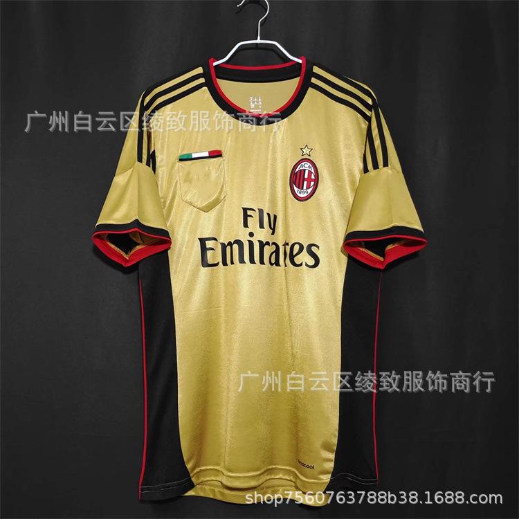Сезон 1314 Золотая ретро-майка AC Milan №. 22 Футболка Кака Балотелли Шарави Абате S