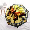 Stained Butterfly Window Panel - Vibrant Artwork for Home DecorUmbrella, Portable 3-Fold Compact Umbrella,Christmas Gift ES534